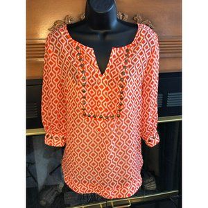 41 Hawthorn Orange and White Blouse XL